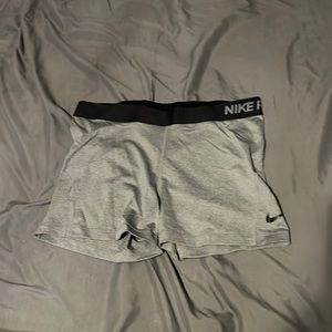 Gray Nike pro shorts